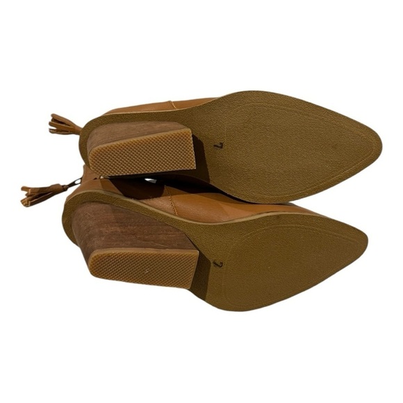 SILVIA COBOS Shoot For The Moon Brown Tan Leather Ankle Boots Size 7 - Picture 7 of 8